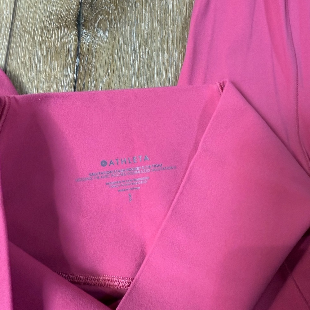 Athleta Salutation Stash 7/8 Pockets Pink Leggings Women’s size small - Picture 6 of 11